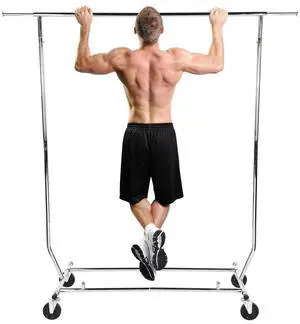 Clothes Rack with Lockable Wheels Standing Rolling Clothing Rack Portable Closet Wardrobe Rack for Bedroom Laundry Living Room