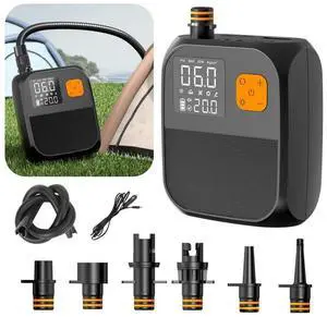 25PSI Wireless Electric Air Pump With Touch Screen Rechargeable SUP Pump Paddle Board Pumps For Inflatable Boats Bicycle Pumps