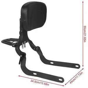 Motorcycle Passenger Sissy Bar Backrest Multi-Purpose Back Cushion Pad Rider Backrest for Harley XG750/500 Street750/500 14-22