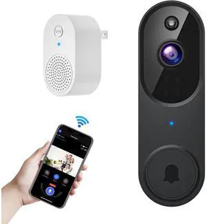Bobobigo Wireless Wi-Fi Video Doorbell Camera with Two Way Audio, AI Motion Detection, Night Vision and Cloud Storage, 2.4G Wi-Fi only