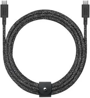 Belt Cable XL Type-C 100W USB-C to USB-C 10ft / 3m Ultra-Strong Charging Cable with Cable Strap  Compatible with iPhone Air iPhone 17 MacBook iPad Surface Go 4 (Cosmos)