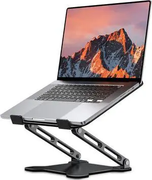 Adjustable Laptop Stand for Desk Metal Foldable Laptop Riser Ventilated Cooling Bracket Ergonominc Computer Notebook Stand for Desk Compatible with 10-15.6 Laptops