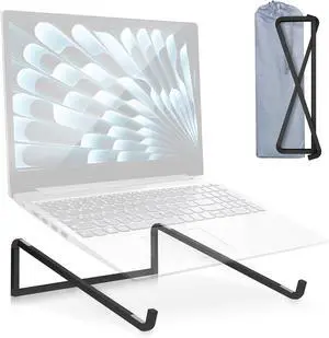Foldable Laptop Stand for Desk Universal Laptop Riser Ventilated Holder Mount Compatible with MacBook Notebook   and More Black