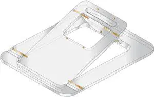 russell+hazel Versatile Acrylic Laptop Easel Desk Accessories Ideal Stand for Laptop Fold-Flat Design with Magnetic Closure Slide-Resistant Base 8.5 x 11 x 2.75 (102764)