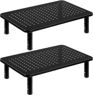 2 Pack Laptop Stand Desk Monitor Stand for Computer Printer Notebook 3 Height Adjustable Laptop Riser for Office Home School Black