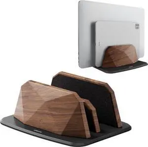 Vertical Laptop Stand - Dual Slots Walnut Adjustable Laptop Holder Desktop Dock Compatible with All MacBook Surface Chromebook & More(Walnut) Vertical Laptop Stand - Dual Slots Walnut Adjustable Laptop Holder Desktop Dock Compatible with All MacBook Surface Chromebook & More(Walnut)