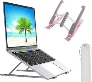 Laptop Stand for Desk Very Portable and use Anywhere Compatible with 9-15 inch Laptops(Plastic Pink)