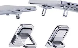 Adjustable Laptop Stand for Desk - Portable Laptop Riser Ergonomic Aluminum Cooling Pad for MacBook Pro Air Tablet (Silver)