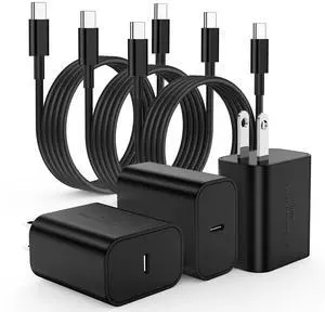 3Pack 45W USB C Charger for Samsung Galaxy S24 Ultra, Super Quite Fast Charging Type C Block with 6FT C to C Cord for Samsung Galaxy Tab S9 S8 S23 Ultra S22 Ultra S23 S22 S21 Note 10 Plus 20