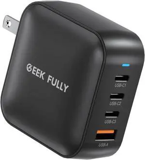 200W GaN Wall Charger | 4-Port Fast Charging Station (3xUSB-C PD3.0 + USB-A QC3.0) | Compact Power Adapter for MacBook Pro 16 M3/iPhone 17 Pro Max/ S25 Ultra | UL Certified