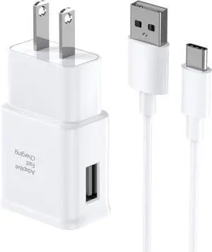 Fast Charger for  Fast Charging Quick Charger USB Type C 6.6ft Cord Cable for  Galaxy Phone S10/S9/S8/Plus/A51/A52/A53/S25/S24/S23/S22/S21/S20/Ultra/Note20/Note10/Note9/Note8/White