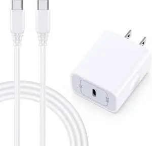 Fast Charger Block for  Galaxy A36 A17 A16 5G A56 Z Fold7 Flip7 S25 Edge S25 Ultra A54 A35 S24 FE A15 S23 S22 Pixel 9a 8 USB C Wall Plug 6FT Type C to C Cable Android Phone Charger Cord