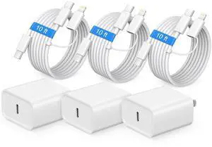 iPhone 17 16 15 Charger Fast Charging 3 Pack 10FT PD 20W USB C Charger with Lightning Cord & USB C Cable Type C Chargers Block for iPhone 17/17 Pro/17 Pro Max/16/16 Plus/16 Pro/16 Pro Max/15/14/13/12 iPhone 17 16 15 Charger Fast Charging 3 Pack 10FT PD 20W USB C Charger with Lightning Cord & USB C Cable Type C Chargers Block for iPhone 17/17 Pro/17 Pro Max/16/16 Plus/16 Pro/16 Pro Max/15/14/13/12