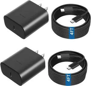 45 W USB C Charger Block Super Fast Charge Type-C Adapter USB Wall Charger for  S22/22 +/S21/S20 and More. (Black) (609)