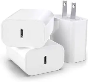 3 Pack 30W USB Type C Wall Charger Adapter Plug Brick for iPhone 16E 16 Pro Max/15/14/13/12/11 Plus Charger Fast Charging Block iPad 11 A16 2025 iPad Air Pro 11 Google Pixel 9  S24 S10 & More