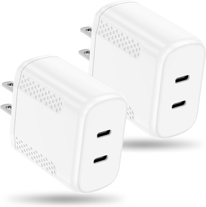 35W Dual USB-C Fast Wall Charger Block – PD Type C For IPhone 14 13 12 11 IPad & More