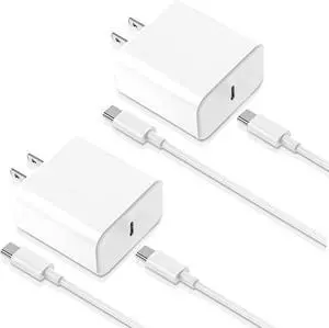iPhone 17 16 15 Charger 2-Pack 33W Fast Charging Wall Charger Adapter Block Cubes with 6ft USB C to USB-C Cable Data Sync Type C Cord for iPhone 17 16 15 Pro Max 17 16 15 Pro 16 15 Plus iPad 17 Air