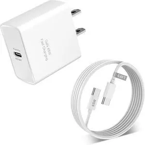 45W USB C Fast GaN Charger for Google Pixel 10 Pro Fold/9 Pro XL/8 Pro/8/8a/7 Pro/7a/6/5/4 XL 45 Watt Type C Adapter PD 3.0/PPS Wall Plug Charging Rapidly Block with 6.6 FT C to C CableWhite