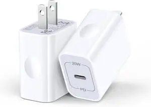 iPhone 16e 17 Charger Block USB C for iPhone 17Pro/16/16e/16Pro Max/15 Pro/14/13/12 20W USB-C Power Adapter Fast Type C Charging Block Wall Plug Compatible with  iPad  S25Ultra/S24 Pixel