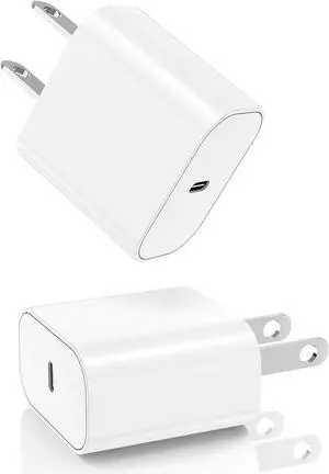 iPhone USB C Fast Charger Block 2Pack 20W USB C Wall Charging Plug Type C PD Power Adapter Brick Cube Box for  iPhone 17 Pro Max/17 Air/16 Pro Max/15 Plus/14 Pro/13/12 Mini/11/XS/XR iPad Pro