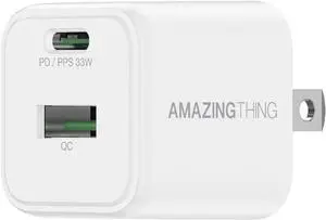 Dual Ports Charger Block USB A&C Wall Charger PPS PD 33W Fast Charging Power Adapter for Cellphone and Tablet (iPhone 17/16/15/14/13/12/11/X Google iPad and More) White Dual Ports Charger Block USB A&C Wall Charger PPS PD 33W Fast Charging Power Adapter for Cellphone and Tablet (iPhone 17/16/15/14/13/12/11/X Google iPad and More) White