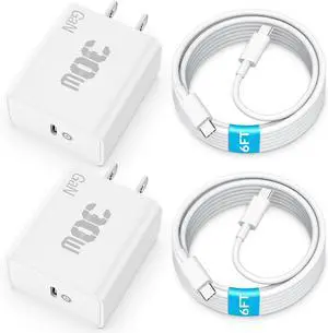 Pixel 10 9 8 7 Charger Fast Charging 2-Pack 30W USB C Fast Wall Charger Block & 6FT Type C Cable for Google Pixel 10/10 Pro XL/10 Pro Fold/9/9 Pro XL/8/8a/8 Pro/7/7a/6/5/4 XL Galaxy Tablet Android