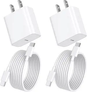 iPhone 17 16 15 Fast Charger [MFi Certified] 2Pack 20W Rapid USB C Wall Charger Block Adapter with 6FT Type C to USB C Data Sync Charging Cord for iPhone 17/17 Pro/17 Pro Max/16/16 Pro Max/Plus/15