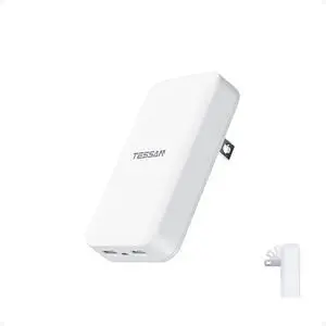 USB C Flat Wall Charger Block Ultra Slim Multi-Port Power Adapter for iPhone 16/15 Series and  Galaxy Models PD 35W Fast Charging Foldable Outlet Plug