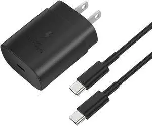 USB C Superfast Charger USB Type-C to USB Type-C Cable 5ft and 25W Wall Charger Fast Charging PD Adapter Compatible with iPhone 15  Galaxy S25/S24/S23/S22/S21/S20/S9/S8 Note Fold Flip (1-Pack)