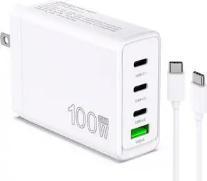 100W USB C Charger Block 4 Port Type C Charging GaN USB C Charger Compatible with MacBook Pro/Air iPad iPhone16/15/14/13 Pro Max  Hp    Galaxy S24/S23 Fast Wall Power Adapter