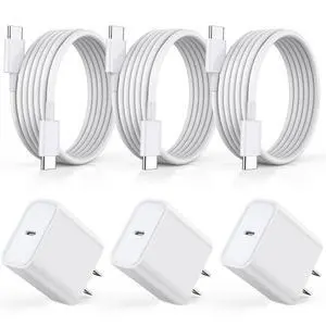 Fast Charger for iPhone 17 16 15 3Pack USB C iPad Charge PD Fast Charger Block 6FT Long USBC to Type C i Phone Charging Cable Cord for iPhone 17 Air/Pro/Pro Max/16 Pro/Plus/15/15 Pro/Pro Max iPad Pro