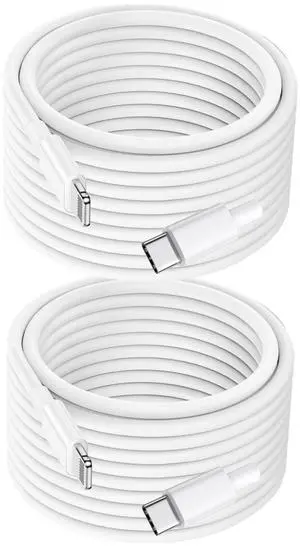 Compatible for USB C to Lightning Cable 27W Fast Charging 16FT/5M 2Pack MFi Certified TPE Extra Long iPhone Charger Cable Compatible with iPad/iPod/iPhone 14/13/12/11/Pro Max/X/SE/8/7 Series