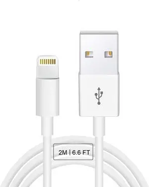 Original Cable [ MFi Certified] Lightning to USB Cable Compatible iPhone 13/12/11 Pro Max/XS MAX/XR/XS/X/8/7/Plus/6S iPad AirPods iPod Touch (2M/6.6FT) Original Certified - White
