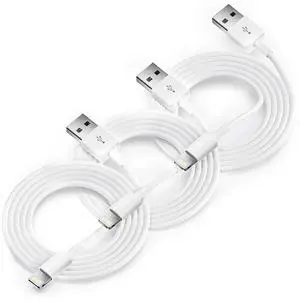 3Pack Car  Carplay Cable Car Charger Cord USB A to Lightning Cable 3.3FT Compatible iPhone 14/13/12/11/Pro/Max/XR/XS/X/8/7/6S Plus/5S/SE 3rd/iPad Pro/Air/Mini Charging Cable Cord