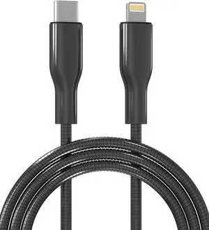 6FT Chew Proof iPhone Charger Cord - MFi Certified Metal Braided USB C to Lightning Cable Metal Cat & Dog Proof iPhone Charging Cord with Data Transfer for iPhone 14 13 12 11 X XS XR 8 7 6 5