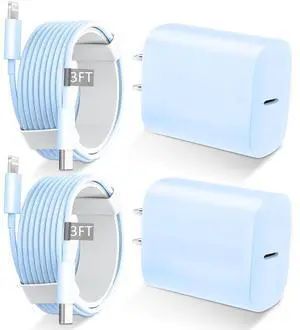 Phone 14 13 12 11 Fast Charger 3FT Long Fast Charging Lightning Cable with 20W USB C Charger Block for Phone 14/14 Pro Max/13/13 Pro Max/12/12 Pro Max/11/11Pro/XS/Max/XR/X Pad Blue