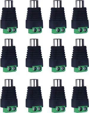 RCA to AV Screw Terminal Connector Audio/Video Connector Speaker Wire to RCA Adapter