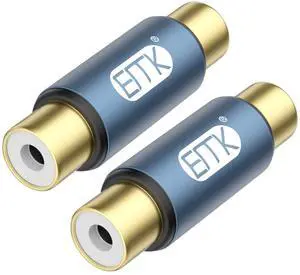 2-Pack RCA Female to Female Coupler 24K Gold-Plated RCA Connector Adapter for Extending Audio/Video Cable Compatible with AV Devices DVD Player Amplifier Home Theater System
