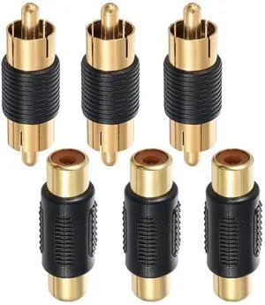VCE RCA Adapter RCA Coupler Gold Plated RCAs Female to Female Coupler Females RCAs Connector Male to Male Couplers for Phono Speaker Amplifier Cable Extension 6 Pack VCE RCA Adapter RCA Coupler Gold Plated RCAs Female to Female Coupler Females RCAs Connector Male to Male Couplers for Phono Speaker Amplifier Cable Extension 6 Pack