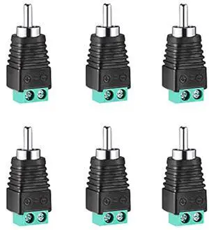 RCA Plugs for Speaker WireRCA to AV Screw Terminal Connector Phono RCA Male Plug Solderless Converter Audio/Video Speaker Wire Connectors Solderless Adapter