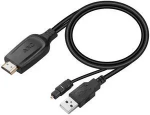 192KHz HDMI ARC to Optical Audio Converter for TV to Soundbar Plug & Play 3.7ft/1.15m ARC to Optical Cable Audio Extractor Adapter Splitter for Sound System Speaker Home Theater Support Dolby/DTS 5.1