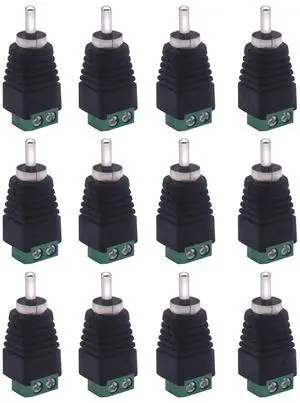 RCA Plugs for Speaker Wire RCA to AV Screw Terminal Connector Phono RCA Male Plug Solderless Converter Audio/Video Speaker Wire Connectors Solderless Adapter(12 Pack) RCA Plugs for Speaker Wire RCA to AV Screw Terminal Connector Phono RCA Male Plug Solderless Converter Audio/Video Speaker Wire Connectors Solderless Adapter(12 Pack)