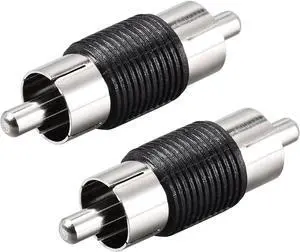 RCA Male to RCA Male Audio Video Coupler Adapter Nickel Plated 2pcs