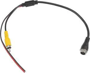 1pcs Car Camera Adapter 4 Pin to RCA Adapter M12 4-Pin Male to RCA AV Male with Trigger Wire Connector Wire Monitor Video Cable Adapter