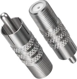 Coaxial to RCA Adapter 2 Pack RCA Male to F Type Coax Coaxial Female Convertor Connector Coaxial Cable Audio Connector for Subwoofer Receiver Game Console TV and More