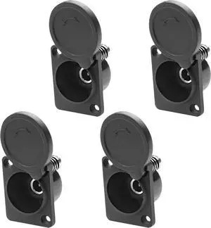 5.5 x 2.1mm DC Power Jack Socket 12 V 3A DC Female Panel Mount Connector Adapter with Waterproof Cap for Audio Video DIY -4 Pcs