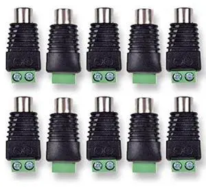 RCA Female Plug to AV Screw Terminal Audio/Video Connector Adapter (10-Pack)