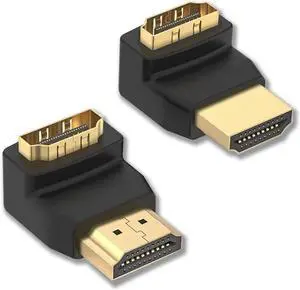 2 Pcs Hdmi Adapter-90° and 270°. Premium Right Angle Hdmi Male to Female Adapter for 3D&4K TV  PS5 Chromecast Switch Laptop Xbox L Shape Flat Extender