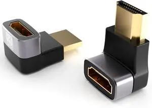 8K@60Hz Right Angle HDMI Adapter 90 Degree and 270 Degree HDMI Adapter (2 Pack)