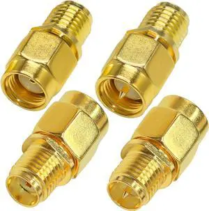 4PCS SMA Coax Connector Cable Gender Changers SMA Male/Female to RP-SMA Male/Female Coax Adapter Low Loss Coaxial Connector for Radio Antenna Audio